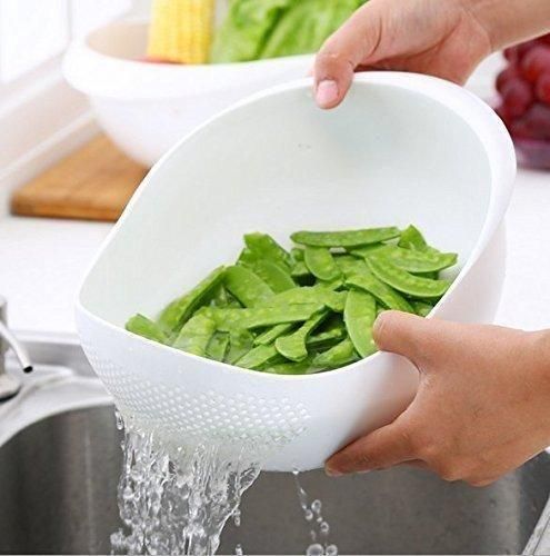 Food Washing Bowl & Strainer (Assorted Color)