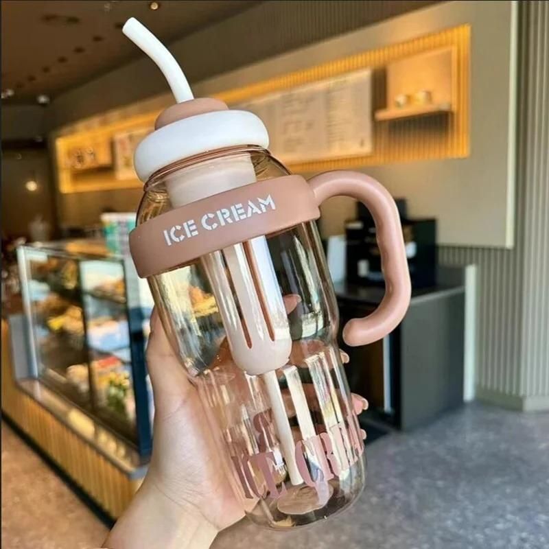 Water Bottle with Handle & Straw – Large Capacity