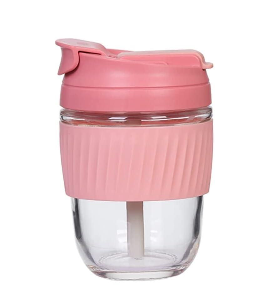 Glass Tumbler with Airtight Lid & Straw– 300ML