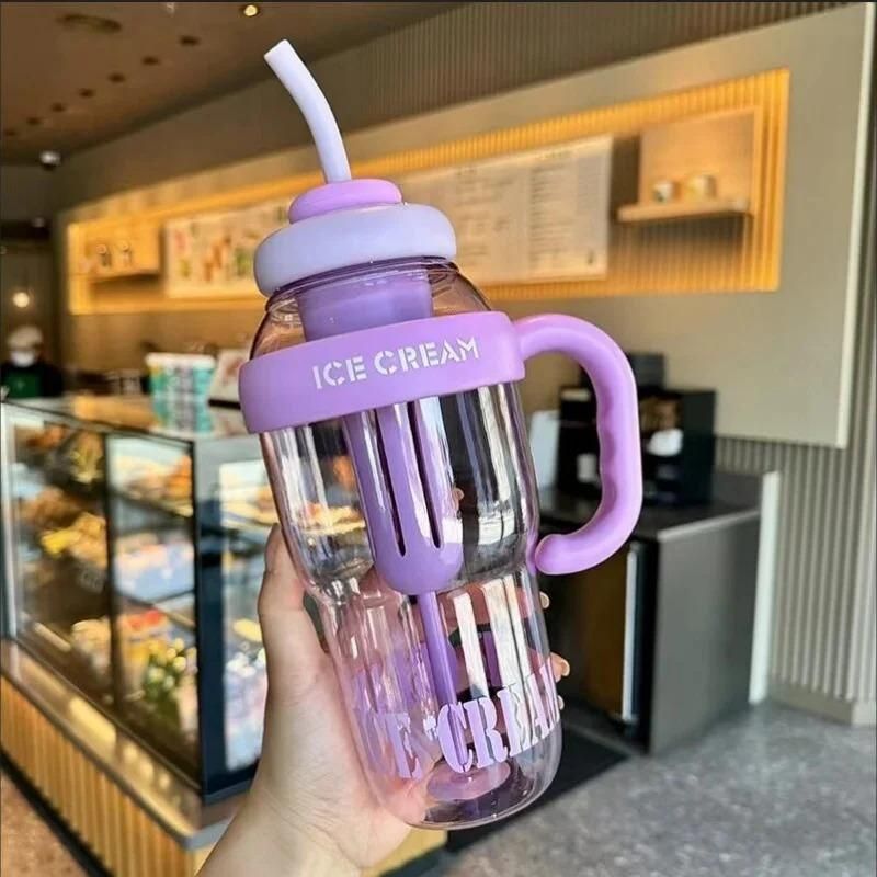 Water Bottle with Handle & Straw – Large Capacity