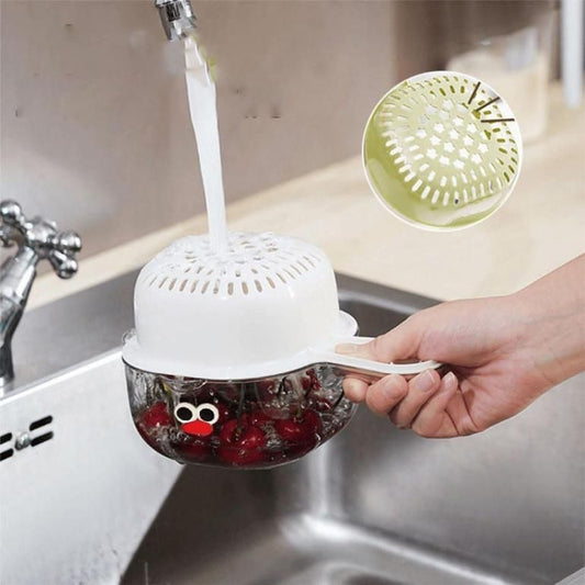 Strainer Dual-Layer Veggie & Fruit Draining Basket - with Handle