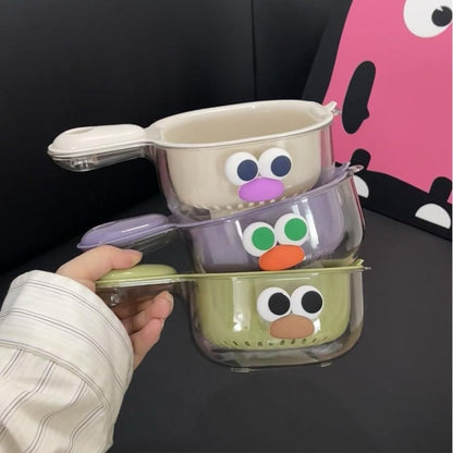 Strainer Dual-Layer Veggie & Fruit Draining Basket - with Handle
