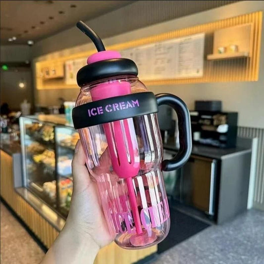Water Bottle with Handle & Straw – Large Capacity
