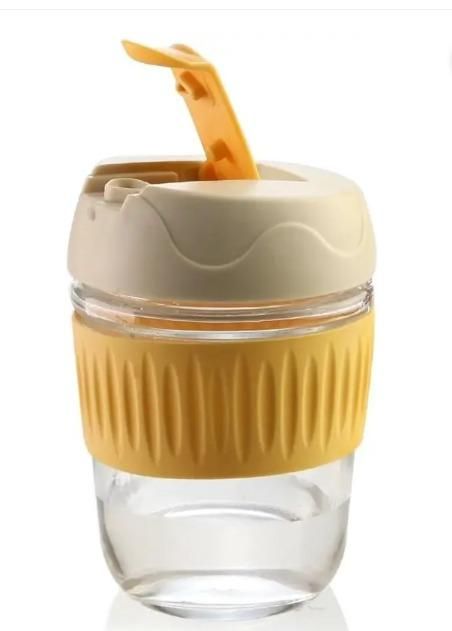 Glass Tumbler with Airtight Lid & Straw– 300ML